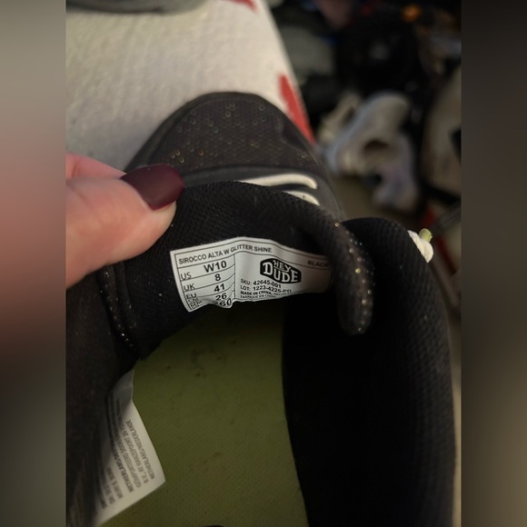 Hey Dude Women’s Sirocco Black Glitter Shoes - Picture 3 of 4